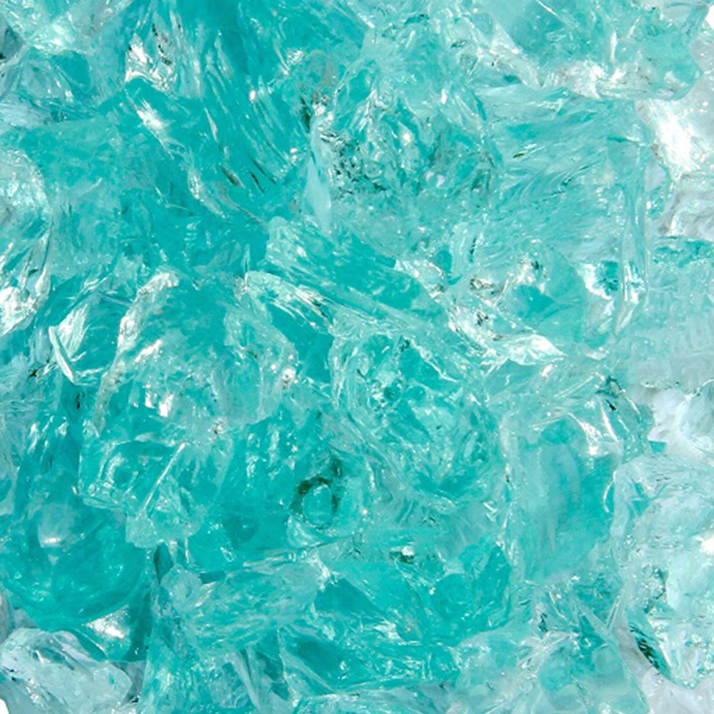 Hiland Recycled Fire Glass for Fire Pits - Aqua