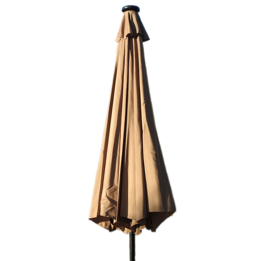 Hiland Solar Market Umbrella with Base - Tan