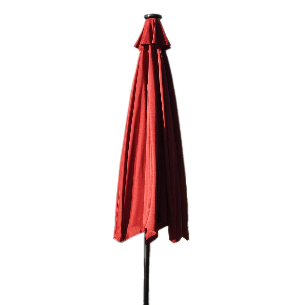 Hiland Solar Market Umbrella with Base - Red