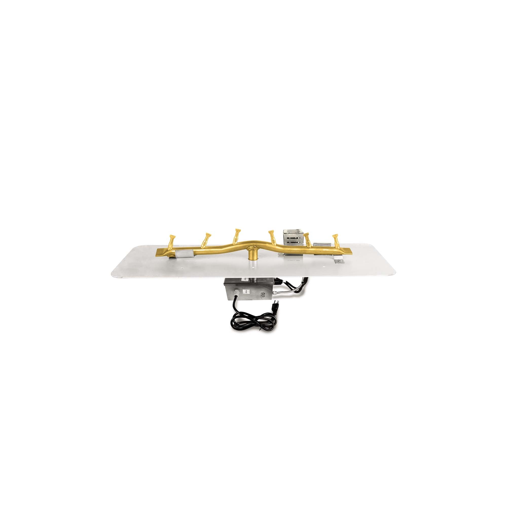 The Outdoor Plus Rectangular Flat Pan with Brass Linear Triple 'S' Bullet Burner