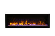 Amantii 50" Symmetry 3.0 Built-in Smart WiFi Electric Fireplace -SYM-50- Front View With Fire Glass Orange Flame