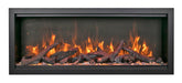 Amantii 50" Symmetry Bespoke Extra Tall Electric Fireplace -SYM-50-XT-BESPOKE- Front View With Logs