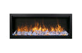 Amantii 60" Symmetry 3.0 Built-in Smart WiFi Electric Fireplace -SYM-60- Front View With Fire Glass Yellow Flame