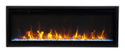 Amantii 60" Symmetry 3.0 Xtra Slim Smart WiFi Electric Fireplace -SYM-SLIM-60- Front View With Clear Glass