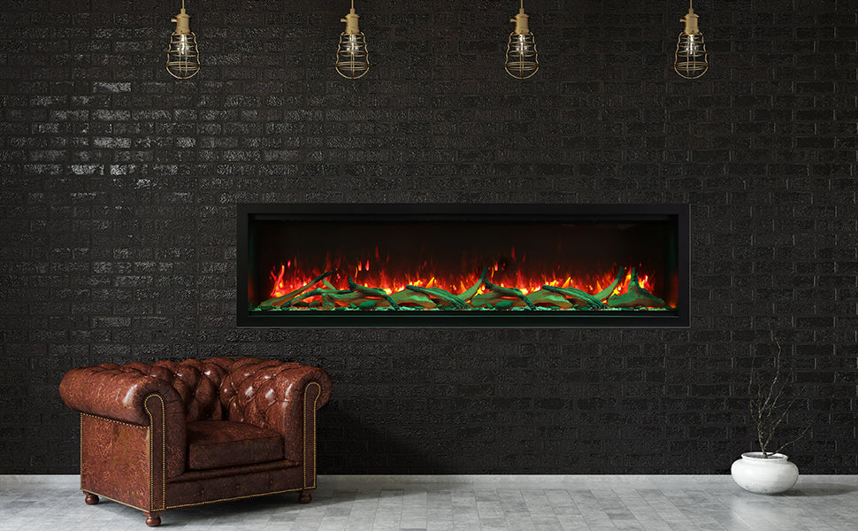 Amantii 74" Symmetry 3.0 Extra Tall Built-in Smart WiFi Electric Fireplace -SYM-74-XT- Lifestyle Living Room