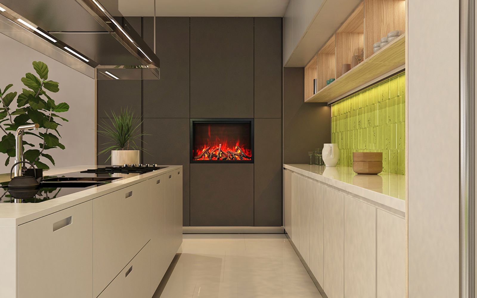 Amantii TRD 44" Traditional Series Built-In Electric Fireplace 3 reviews -TRD-44- Lifestyle Kitchen