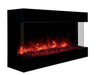 Amantii Tru-View XL Deep 40" Built-In Three Sided Electric Fireplace -40-TRU-VIEW-XL-DEEP- Right View With Charcoal Gray Fire Glass