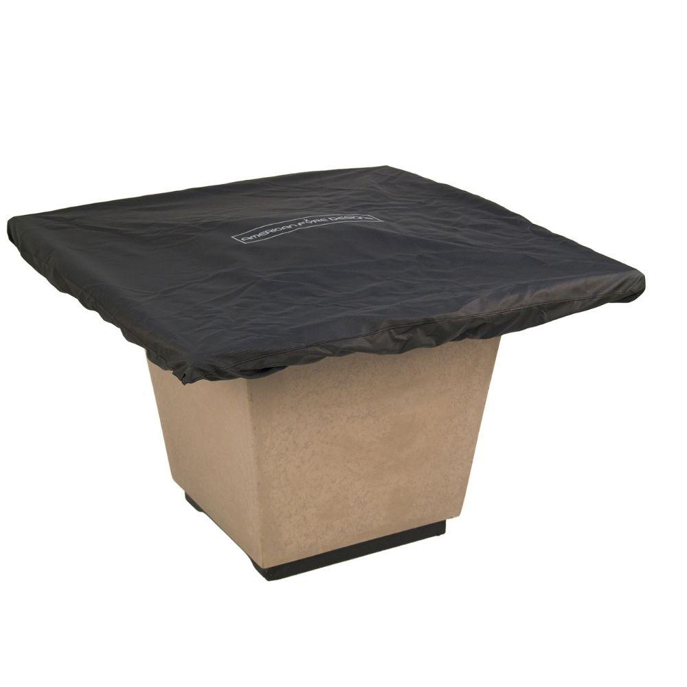 American Fyre Designs Cosmopolitan 36" "Reclaimed Wood" Square Gas Fire Pit Table - Cover