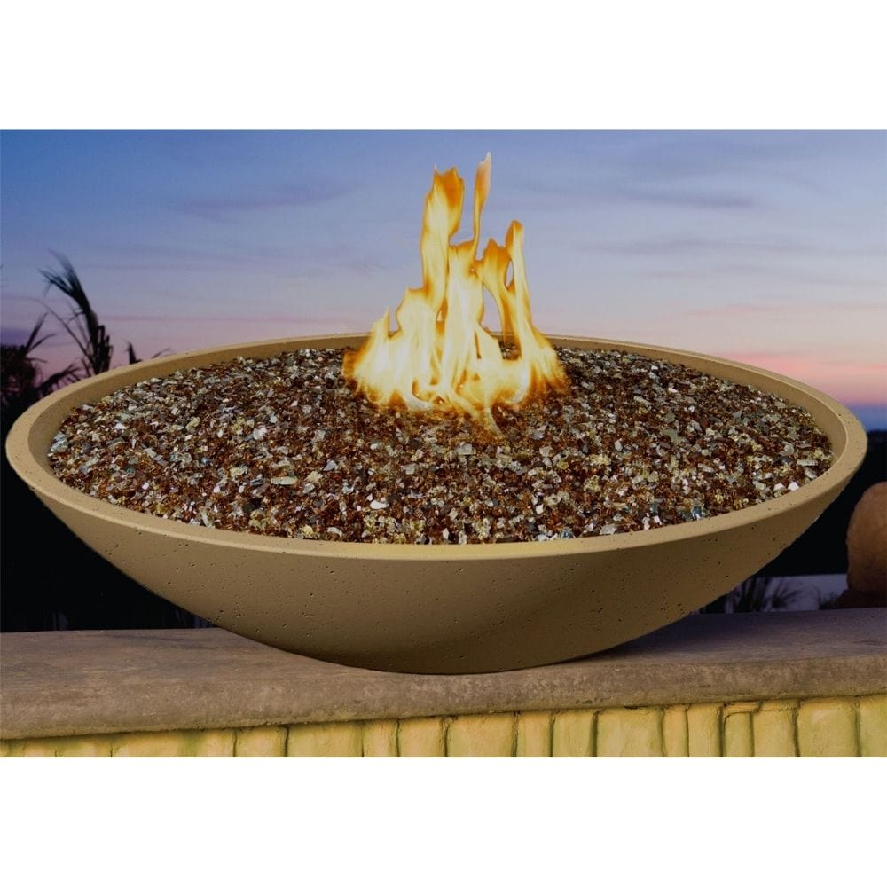 American Fyre Designs Marseille 48" Round Concrete Gas Fire Bowl - Lifestyle Pool