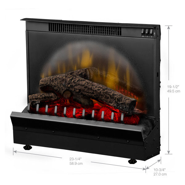 Dimplex 23" Log Set Standard Electric Fireplace Insert -X-DFI2309- Dimensions