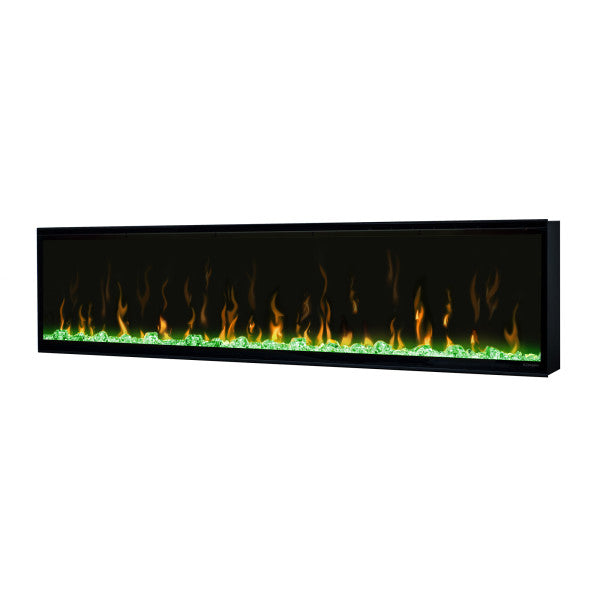 Dimplex 60" IgniteXL Linear Electric Fireplace - X-XLF60 - Left View With Green Reflected Light