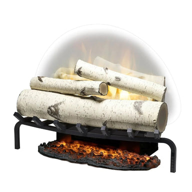 Dimplex Revillusion® 25" Plug-In Birch Log Set - Includes Ash Mat -X-RLG25BR- Left Facing With Ember Bed