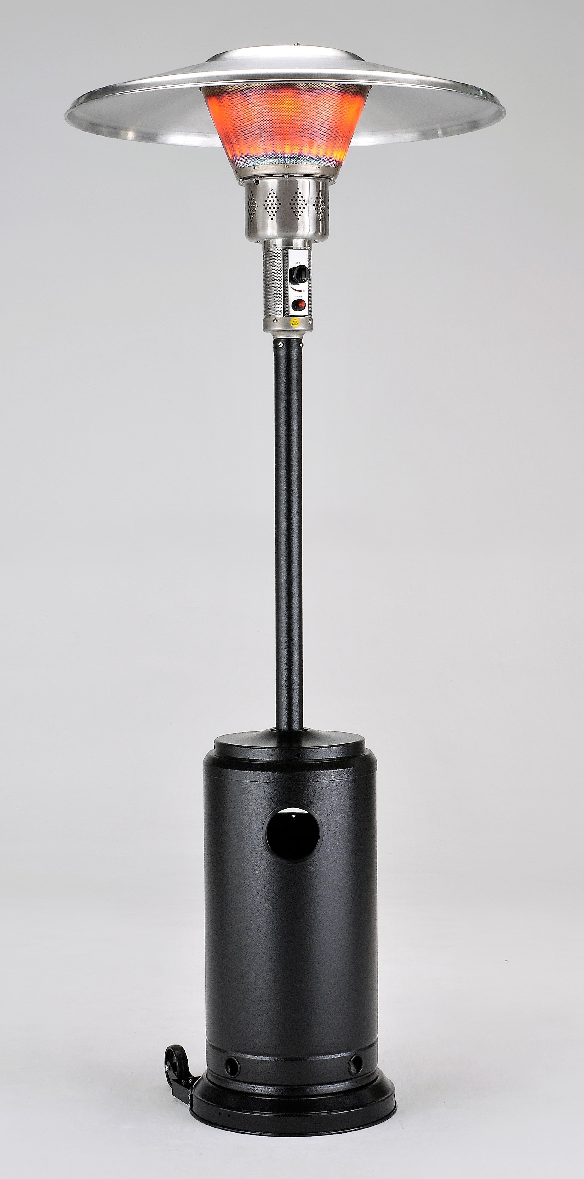 Hiland 90" Tall Commercial Patio Heater - Black- BURN-2400-BLK- Front View