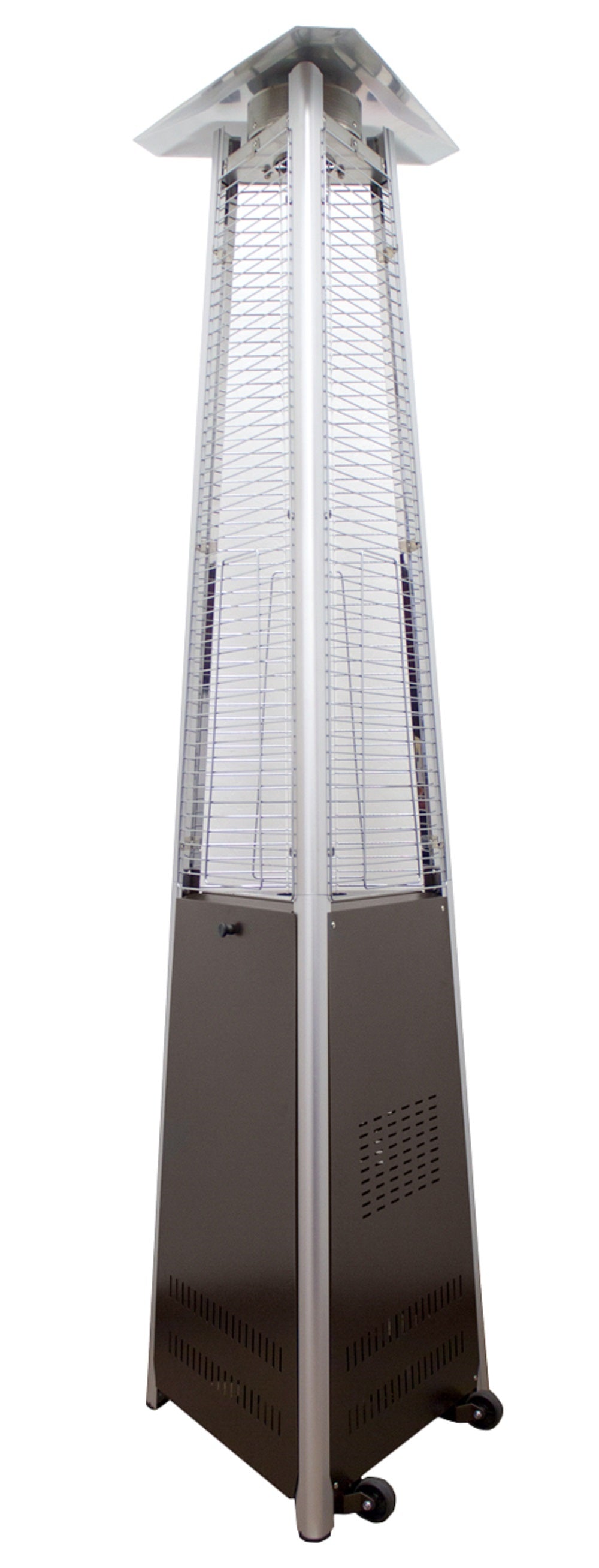 Hiland 94" Tall Commercial Triangle Glass Tube Heater-Hammered Bronze-HLDS01-CGTHG- Side View