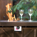 Hiland Decorative Fire Pit -Hammered Bronze-GSF-DGH- Lifestyle Patio Fire Pit With Wine Glass