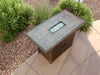 Hiland Fire Pit Rectangular Bar Height Granite Top with Wind Screen - Mocha Brown- AFP-BAR-SLT-  Upper View