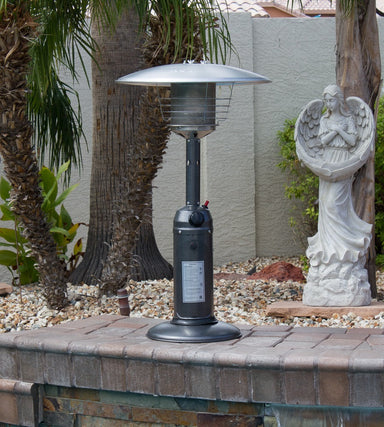 Hiland Outdoor Tabletop Patio Heater -Hammered Silver-HLDS032-C- Lifestyle Backyard