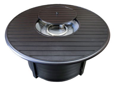 Hiland Round Slatted Cast Aluminum Fire Pit-F-1350-FPT- Main View