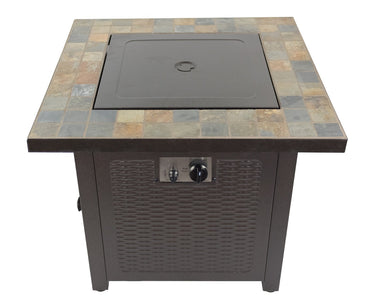 Hiland Square Slate Fire Pit - Bronze- GFT-60843- Main View