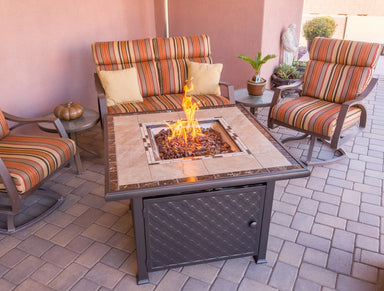 Hiland Square Tile Fire Pit -Bronze- GFT-51030A- Lifestyle Patio