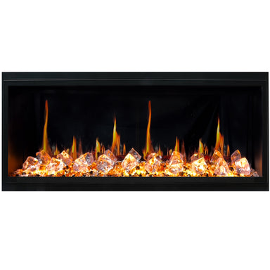 LitedeerLatitude45UltraSlimBuilt-inElectricFireplaceAcrylicCrushedIceRocks-ZEF45XC-Flames