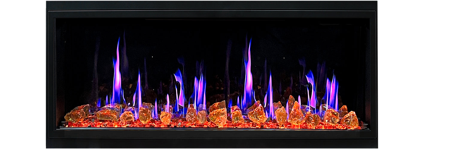 LitedeerLatitude45UltraSlimBuilt-inElectricFireplace_ReflectiveFireGlass_LusterCopper_-ZEF45XA-Purple Flames