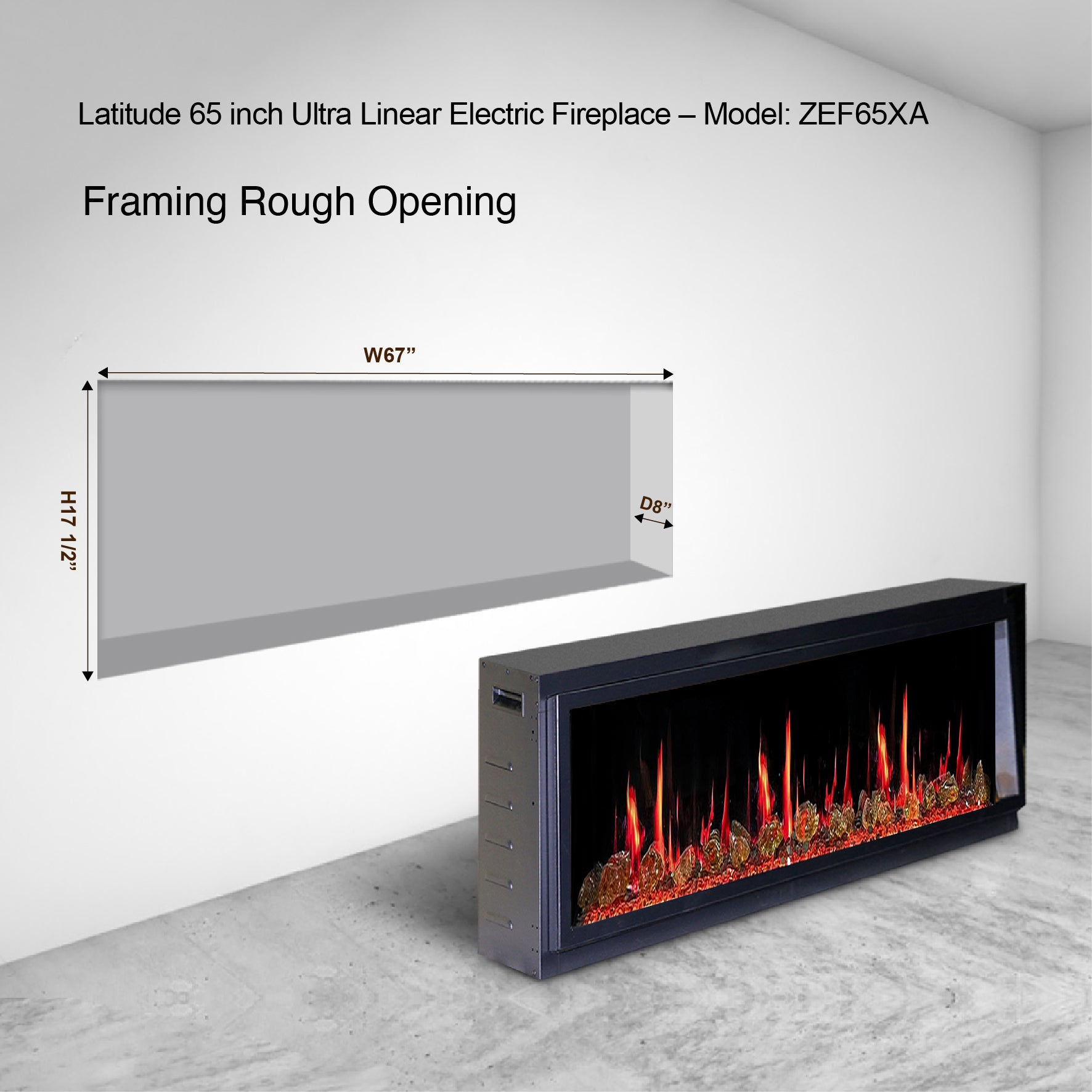 LitedeerLatitude65UltraSlimBuilt-inElectricFireplace_ReflectiveFireGlass_LusterCopper_-ZEF65XA-Framing