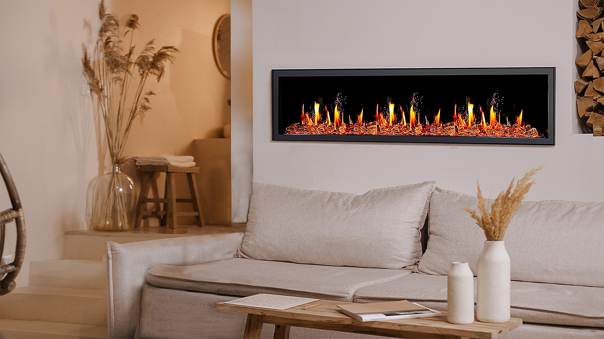 LitedeerLatitude75Built-inLinearElectricFireplace_ReflectiveFireGlass_LusterCopper_-ZEF75VA-Lifestyle