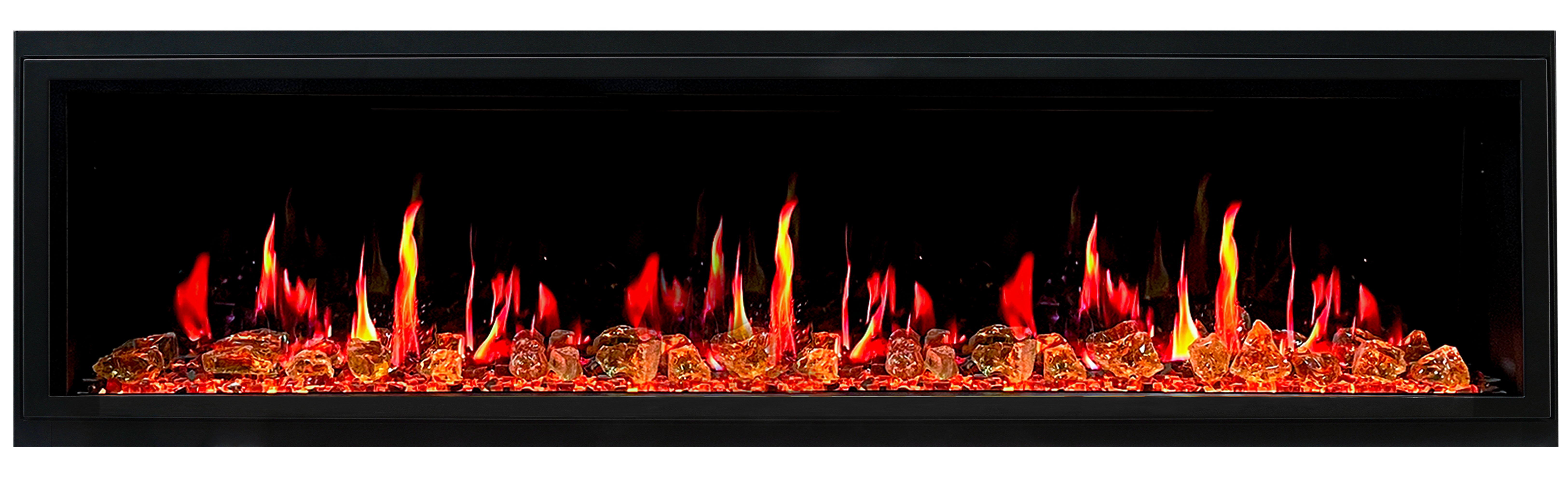 LitedeerLatitude75Built-inLinearElectricFireplace_ReflectiveFireGlass_LusterCopper_-ZEF75VA-Orange Flames