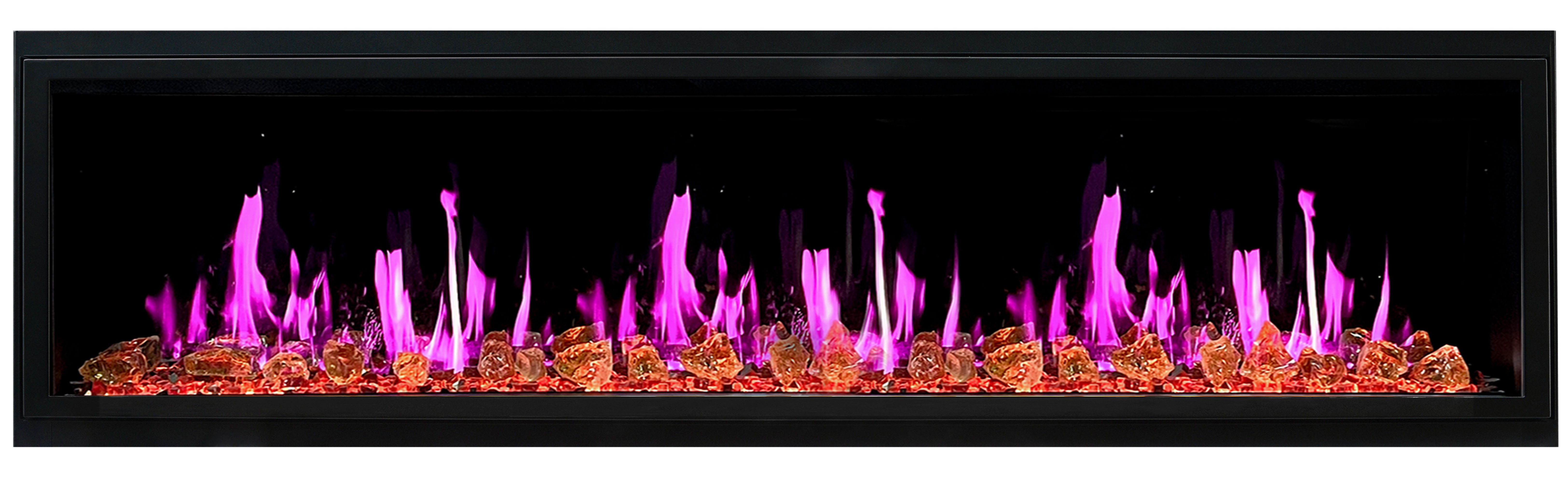 LitedeerLatitude75Built-inLinearElectricFireplace_ReflectiveFireGlass_LusterCopper_-ZEF75VA-Violet Flames