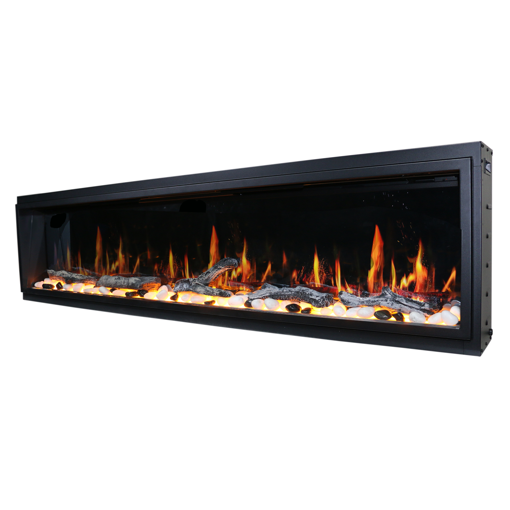 LitedeerLatitude75UltraSlimBuilt-inElectricFireplace_Original_-ZEF75V-Right View Natural Flame