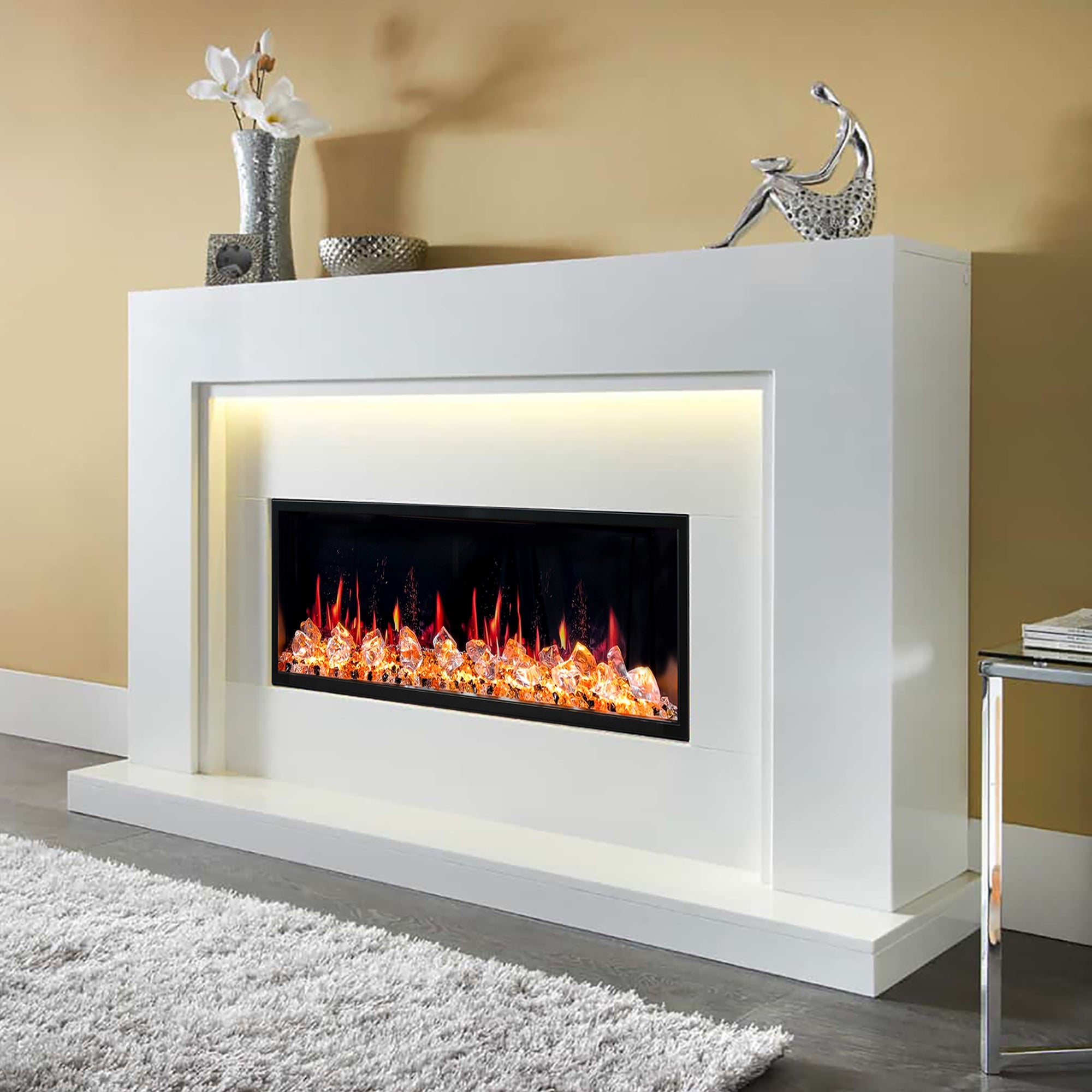 Litedeer Latitude II 48 Seamless Push-in Electric Fireplace_Acrylic Crushed Ice Rocks_-ZEF48XC-Lifestyle