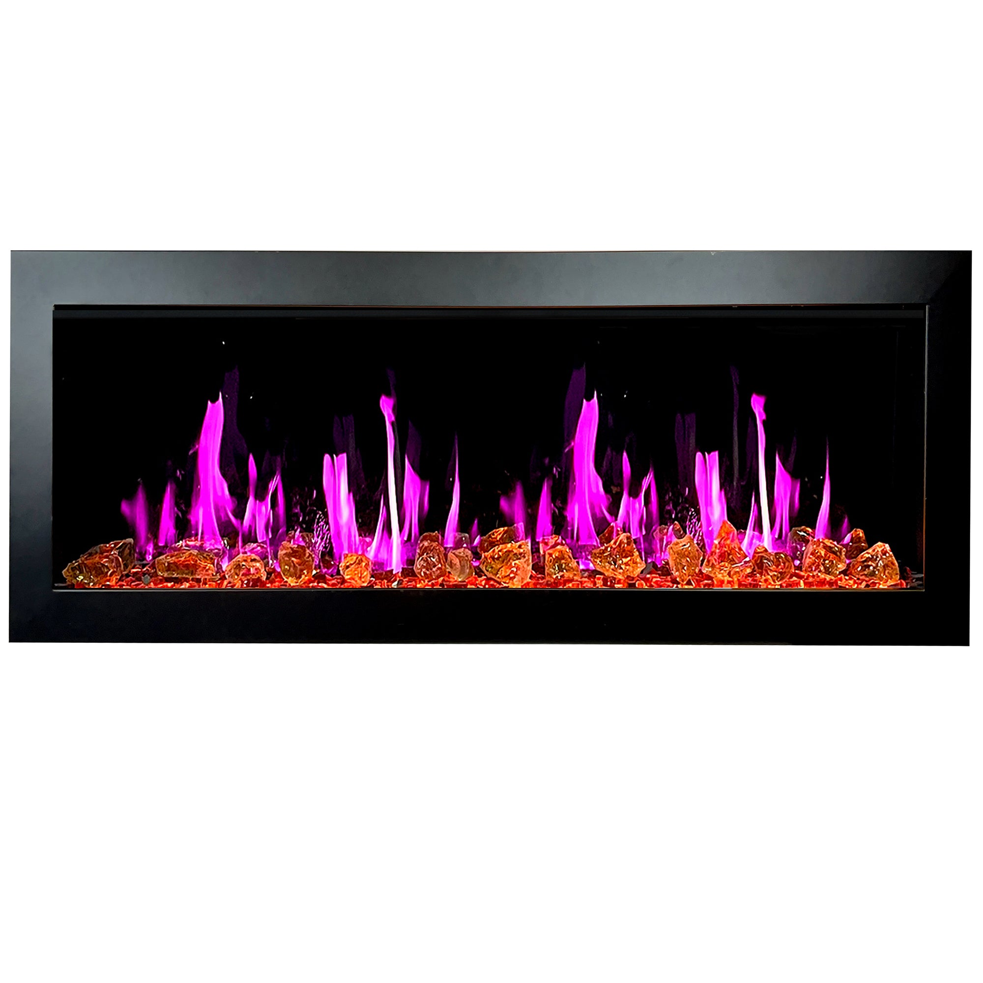 Litedeer Latitude II 48 Seamless Push-in Electric Fireplace_Reflective FireGlass_Luster Copper_-ZEF48XA-Magenta