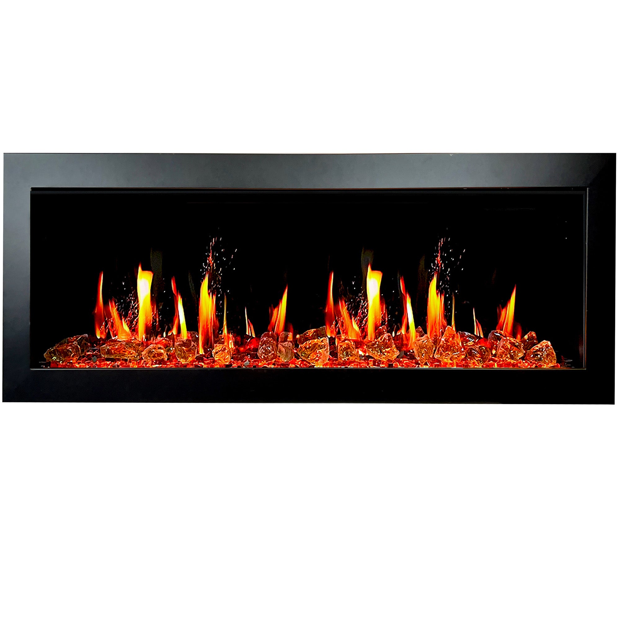 Litedeer Latitude II 48 Seamless Push-in Electric Fireplace_Reflective FireGlass_Luster Copper_-ZEF48XA-Main View