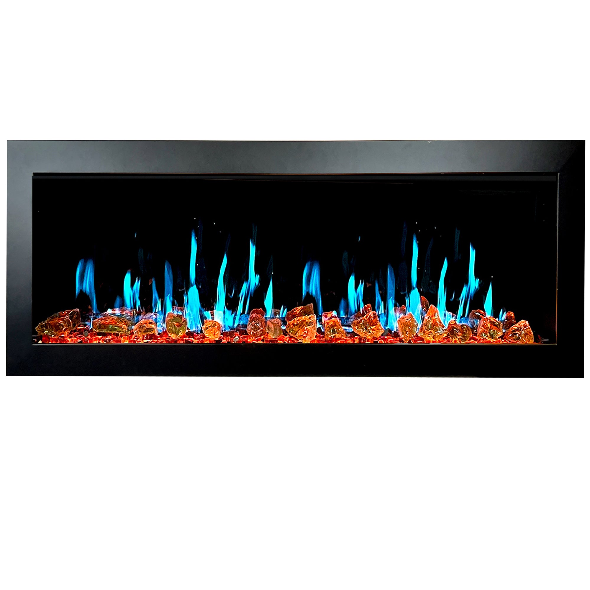 LitedeerLatitude II 48 Seamless Push-in Electric Fireplace_Reflective Fire Glass_Luster Copper_-ZEF48XA-Skyblue