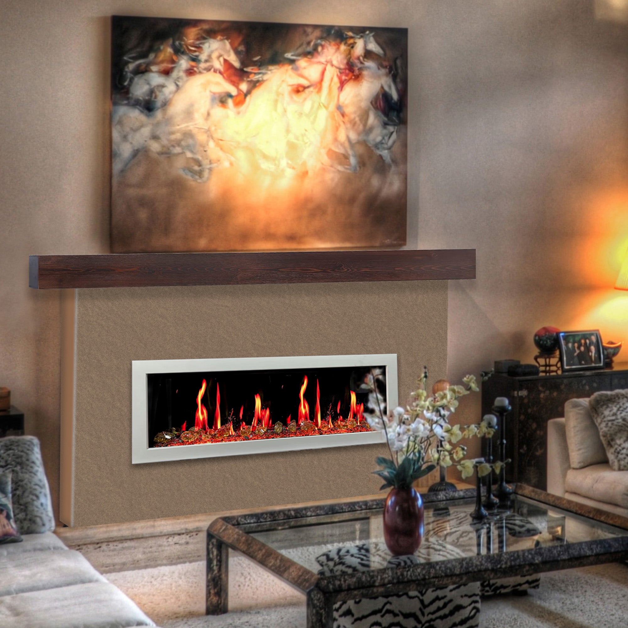 Litedeer Latitude II 48 Seamless Push-in Electric Fireplace_Reflective Fire Glass_Luster Copper_-ZEF48XAW-Lifestyle Living Room