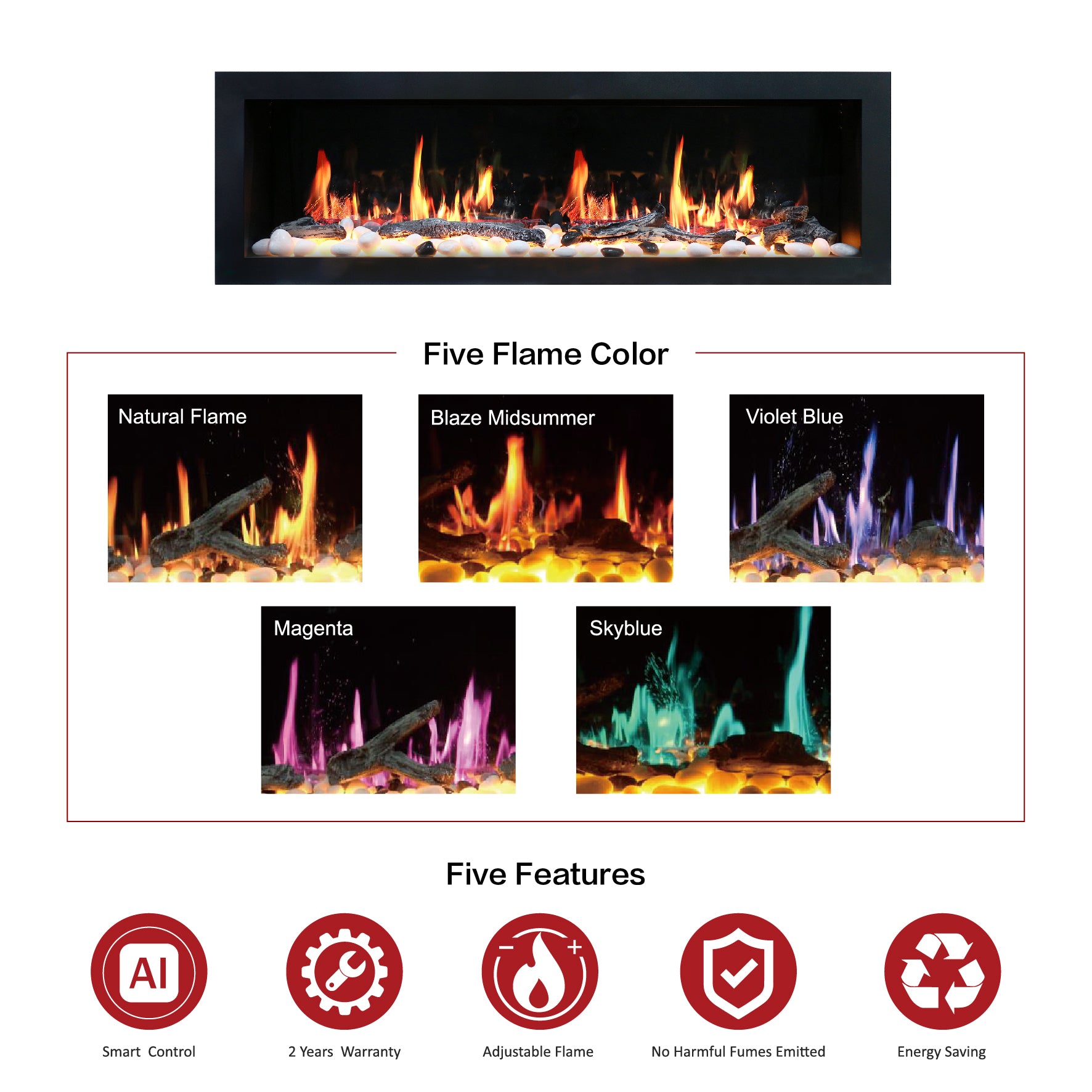 LitedeerLatitudeII58SeamlessPush-inElectricFireplace_Original_-ZEF58V-Flame Colors