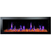 Litedeer Latitude II 58 Seamless Push-in Electric Fireplace_Reflective Fire Glass_Luster Copper_-ZEF58VA-Violet Blue Flame