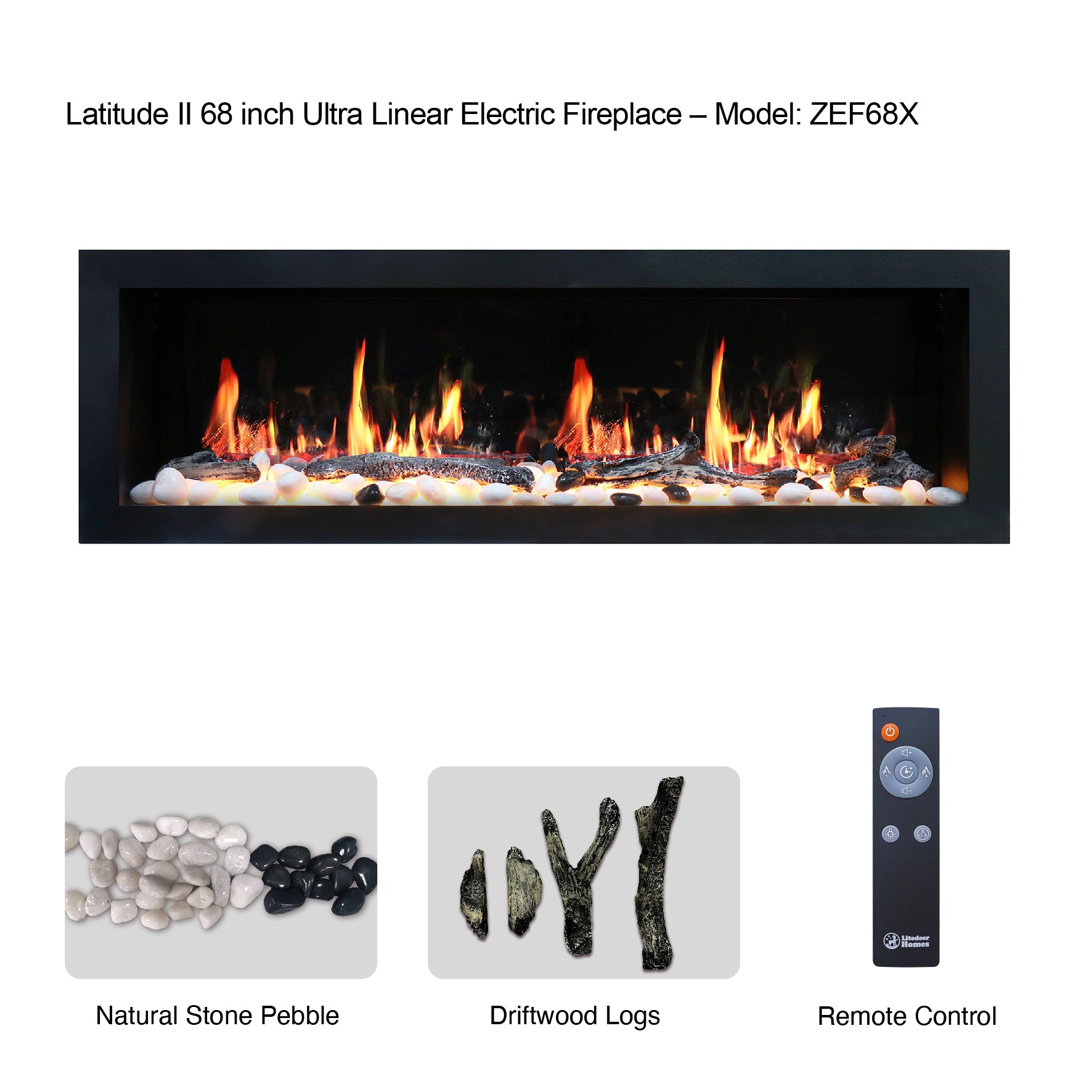 Litedeer Latitude II 68 Seamless Push-in Electric Fireplace_Original_-ZEF68X-Accessories