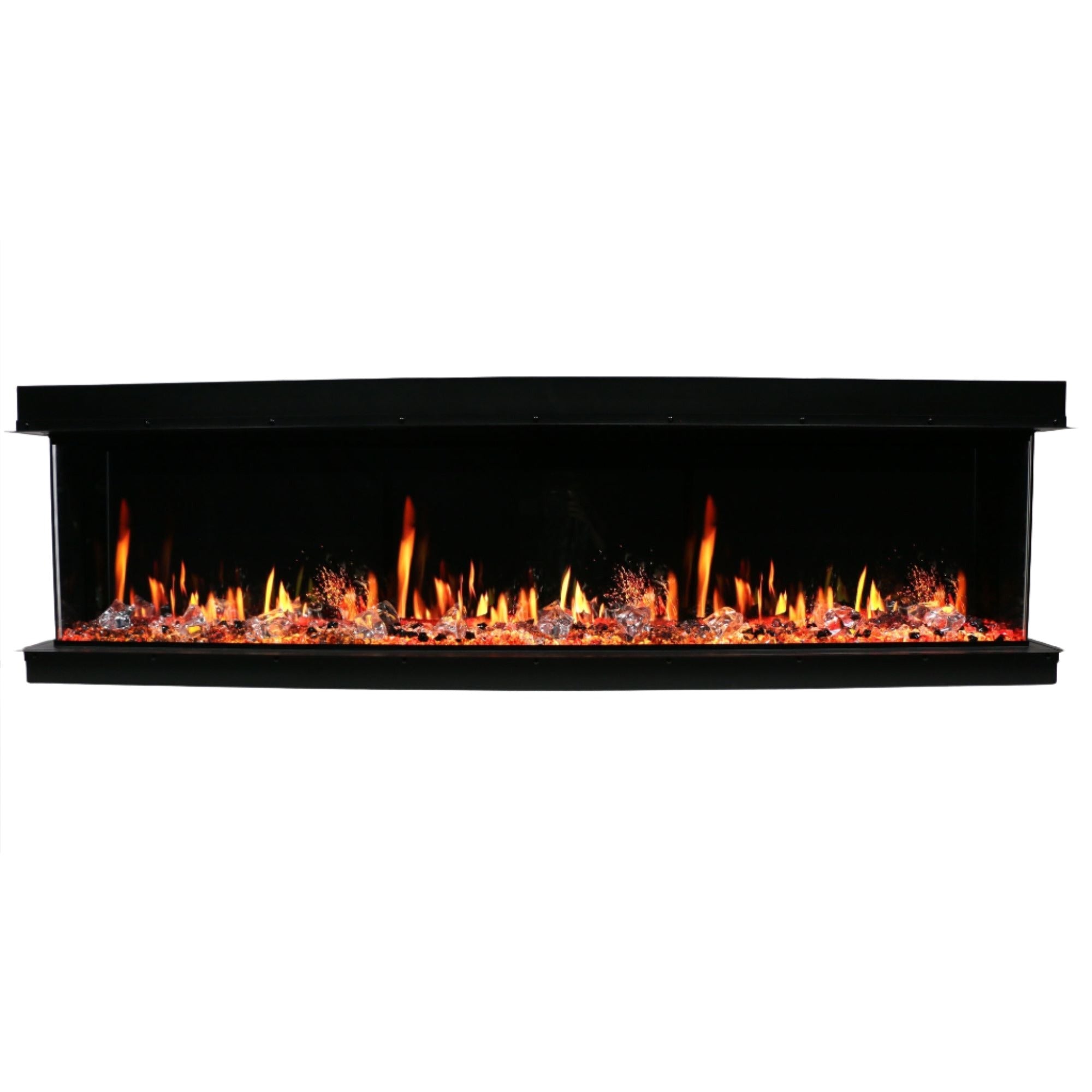 Litedeer Warmcastle 50 inch 3 Side Smart Control Electric Fireplace with Crystal Media-ZEF50T-Natural Flame