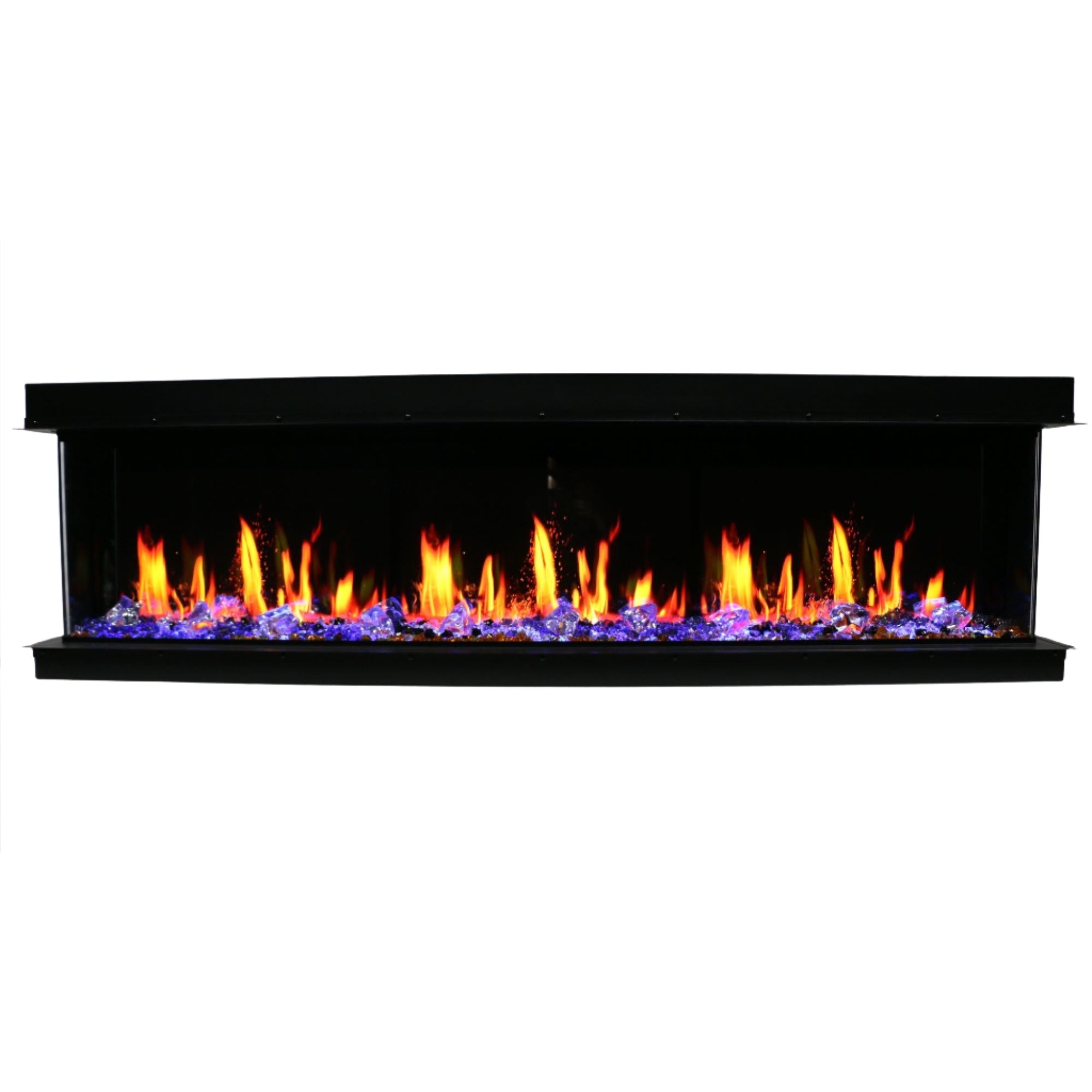 Litedeer Warmcastle 50 inch 3 Side Smart Control Electric Fireplace with Crystal Media-ZEF50T-Purple Crystal