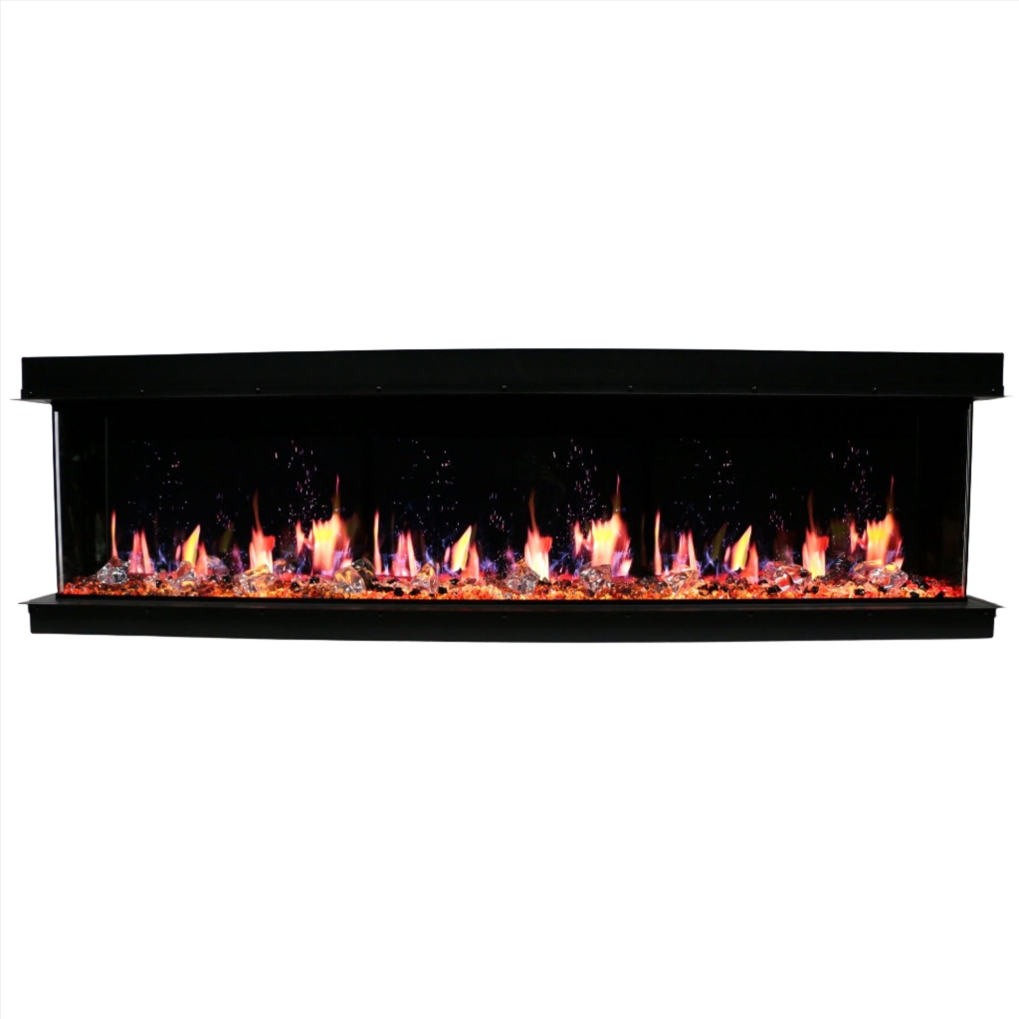  Litedeer Warmcastle 72 inch 3 Side Smart Control Electric Fireplace with Crystal Media_ZEF72T_Blaze Midsummer