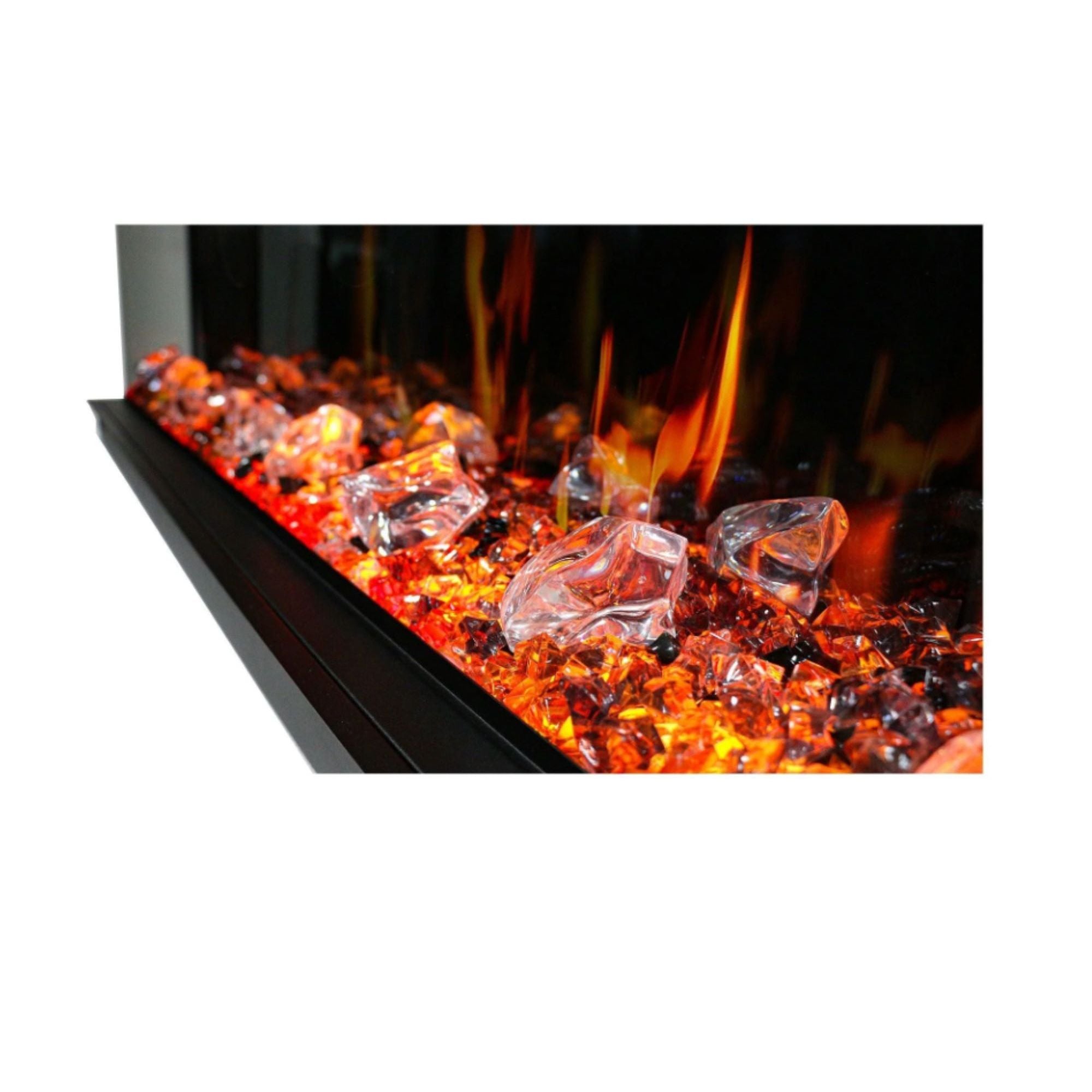 Litedeer Warmcastle 72 inch 3 Side Smart Control Electric Fireplace with Crystal Media_ZEF72T_Closeup
