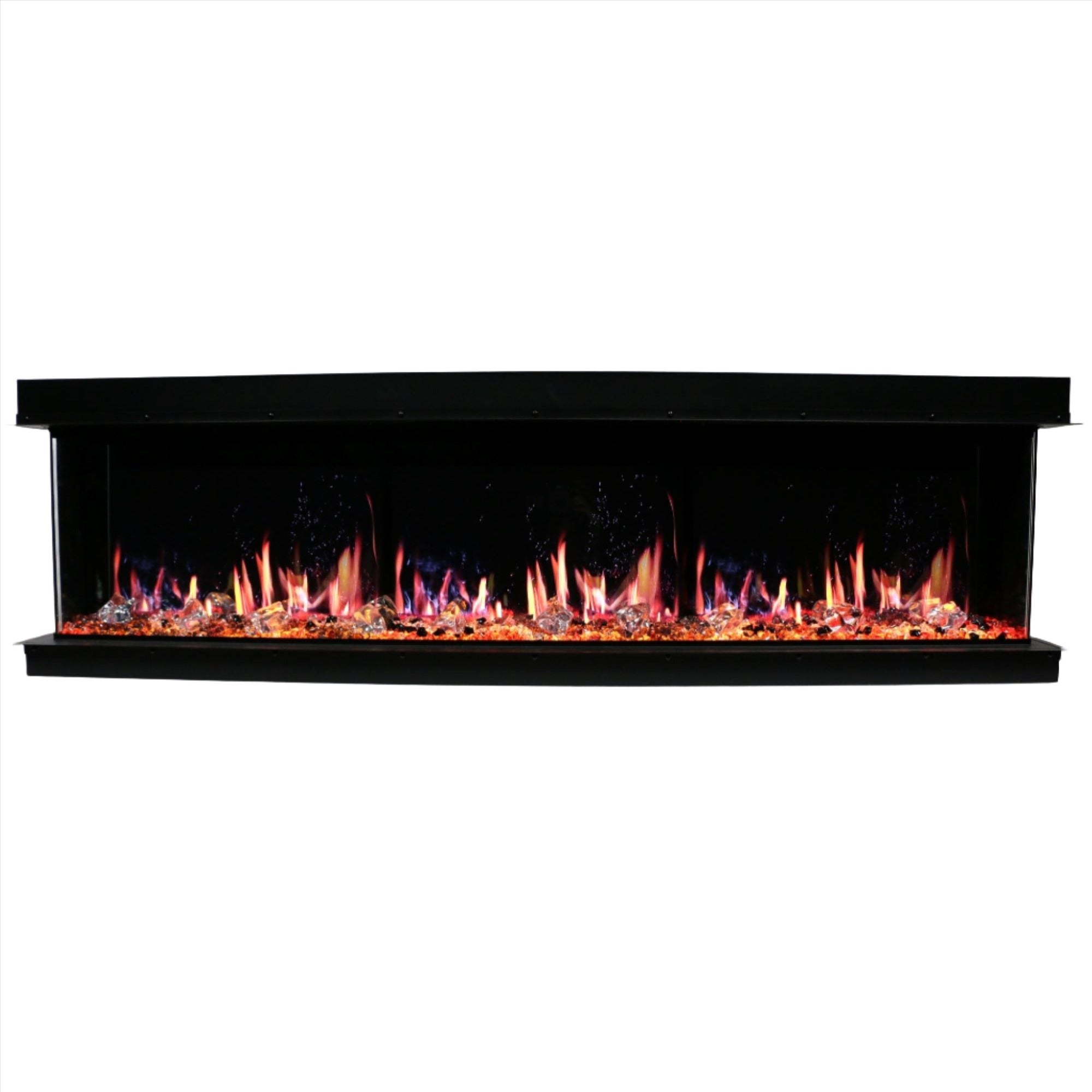 Litedeer Warmcastle 72 inch3 Side Smart Control Electric Fireplace with Crystal Media_ZEF72T_Crystal