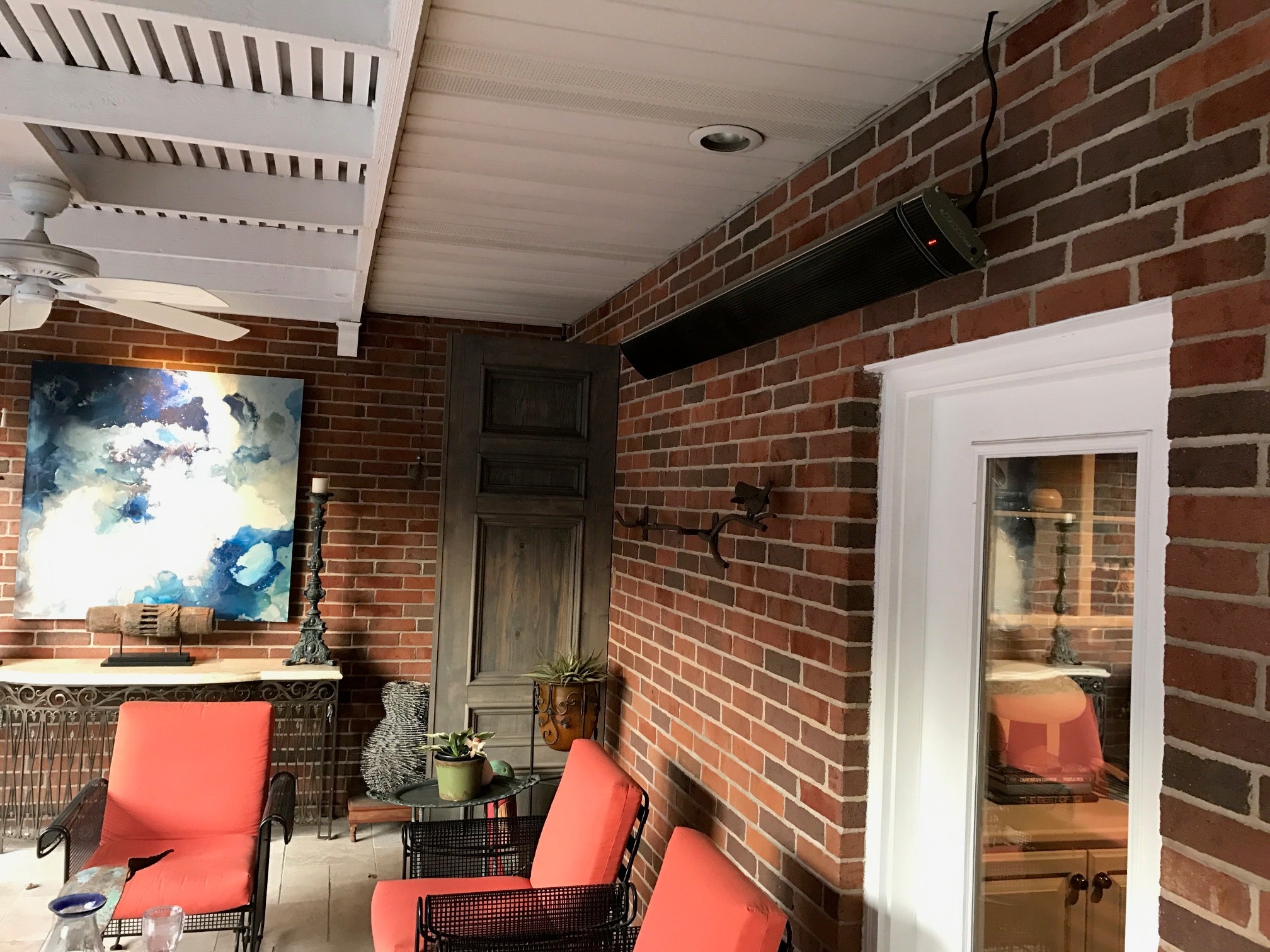 RADtec 62 Zero Light Electric Patio Heater - 2400W - 220V - E24-IR-RDT-HTR - Backyard Brick Mounted