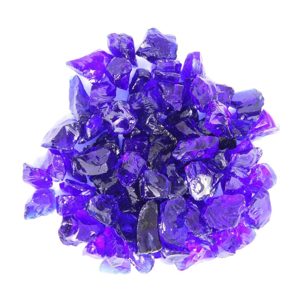 Hiland Recycled Fire Glass for Fire Pits - Cobalt Blue