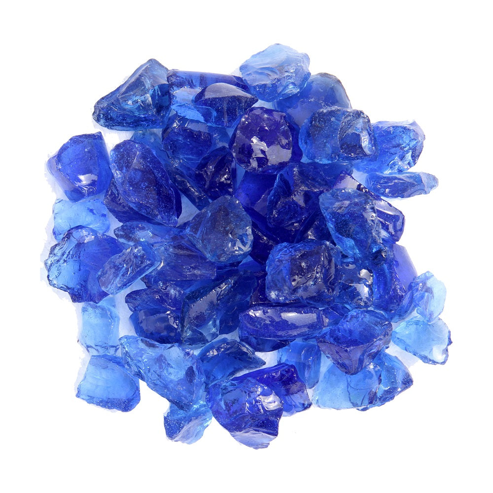 Hiland Recycled Fire Glass for Fire Pits - Ocean Blue