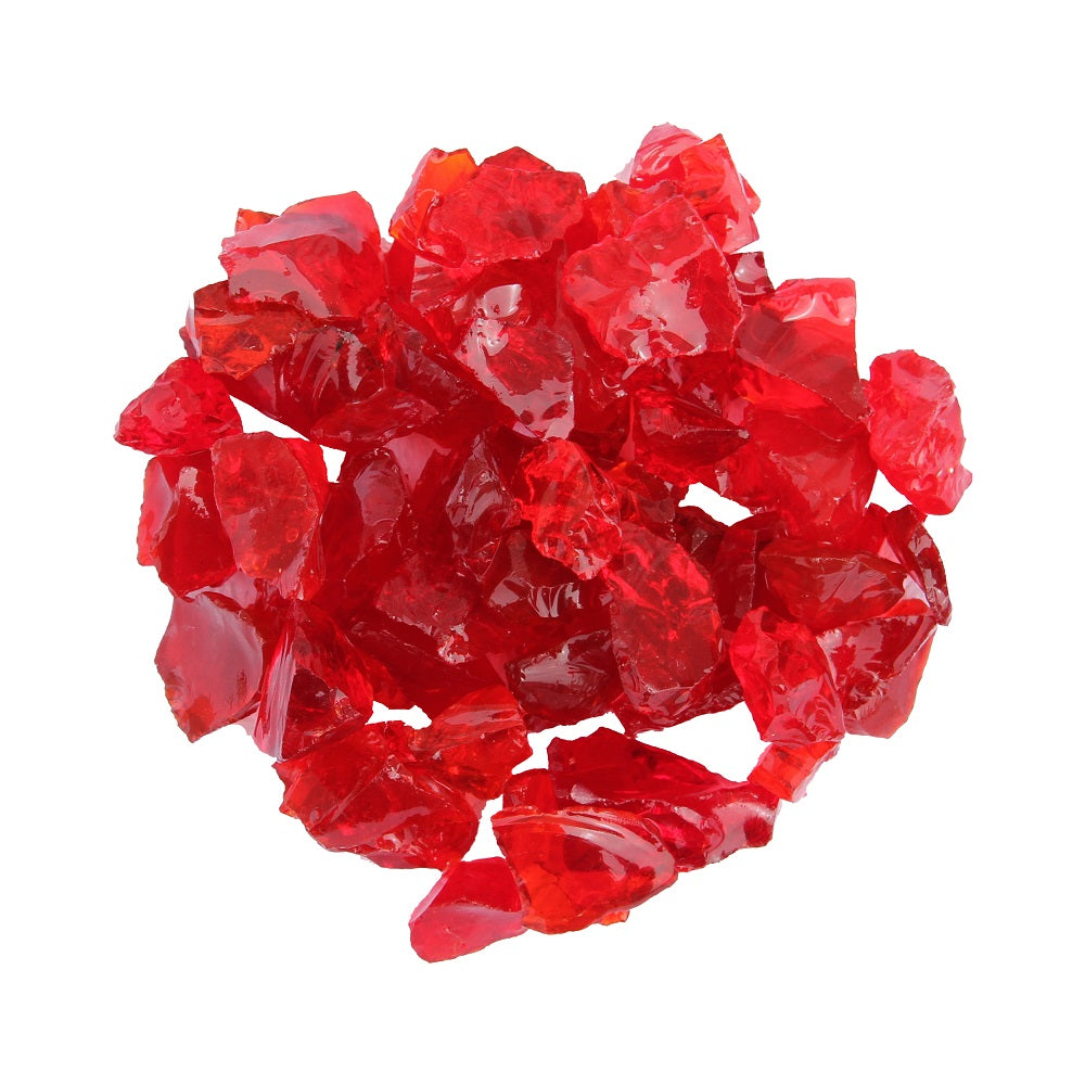 Hiland Recycled Fire Glass for Fire Pits - Red