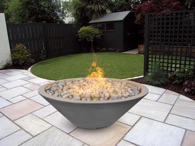 The Outdoor Plus 60" Narrow Ledge Round Cazo Fire Pit - GFRC Concrete -Match Lit with Flame Sense -Liquid Propane- Lifestyle Outdoor