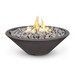 The Outdoor Plus 60" Narrow Ledge Round Cazo Fire Pit-GFRC Concrete -Spark Ignition with Flame Sense -Natural Gas- Chestnut